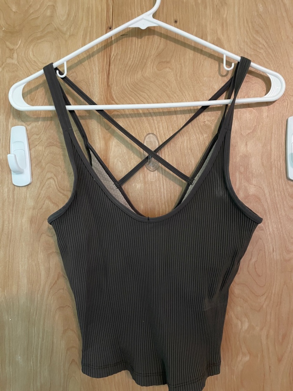 Women’s Small Vupri Ribbed Crossback Tank Top - Dark Olive